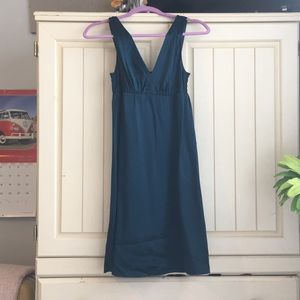 Breezy, silky, dark teal dress